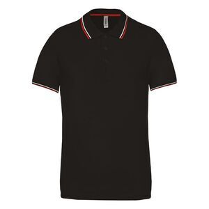 Kariban Mens Contrast Polo Shirt / Black